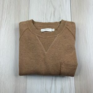 Suitsupply Crewneck Chest Pocket Pullover Sweatshirt Brown Mens Size M Medium